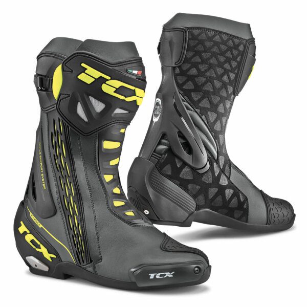 TCX RT-Race Track Day/Road-Racing Boot Black/Fluoro YEllow - Image 1