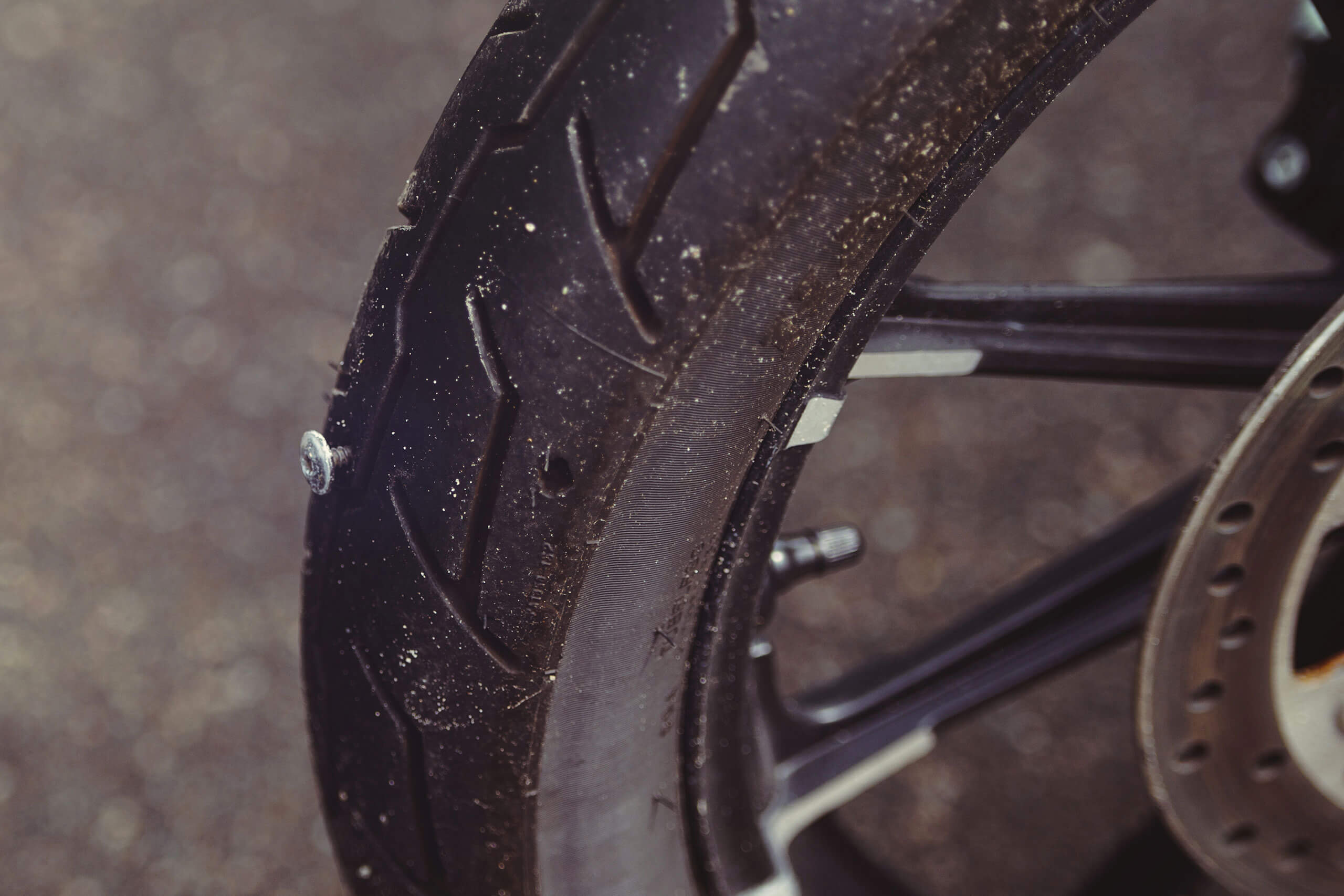 Damaged Tyre Needing Tyre Replacement