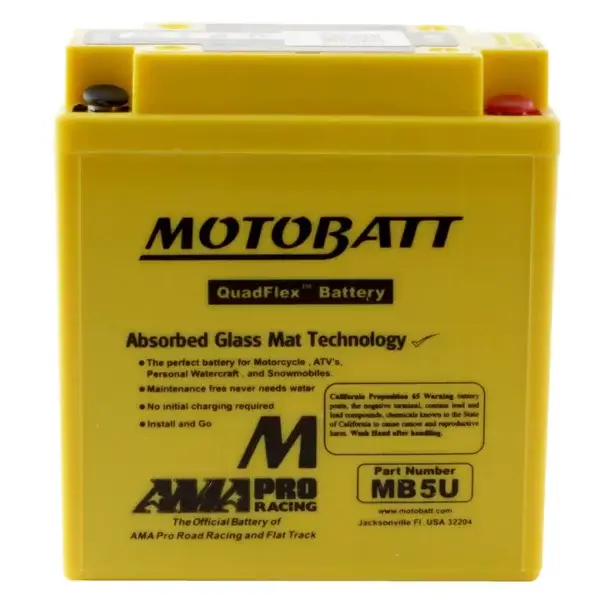 Motobatt Quadflex 12V Battery MB5U