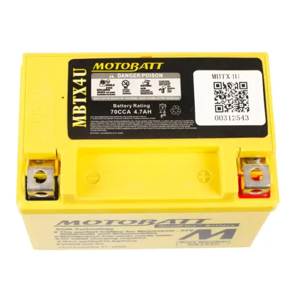 Motobatt Quadflex 12V Battery MBTX4U