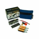 Compact tubeless puncture repair kit that includes everything you’ll need to get you back on the road.
