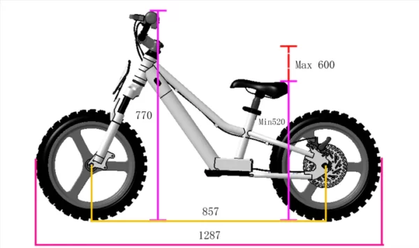 ELECTRIC BALANCE BIKE 16'' - TK1648-RS - ARMY SAND